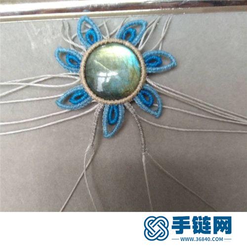 中国结蜡线包石太阳花项链的详细编制方法