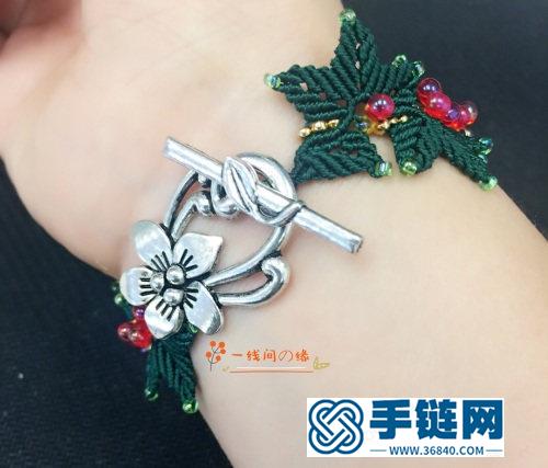 中国结股线圣诞红叶子手链的详细编制方法