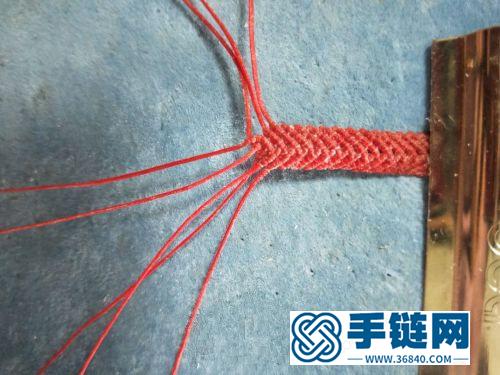 中国结南红花叶子手绳的详细编制方法