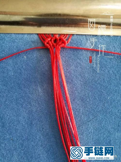 中国结扁蜡线金珠手绳的详细制作图解