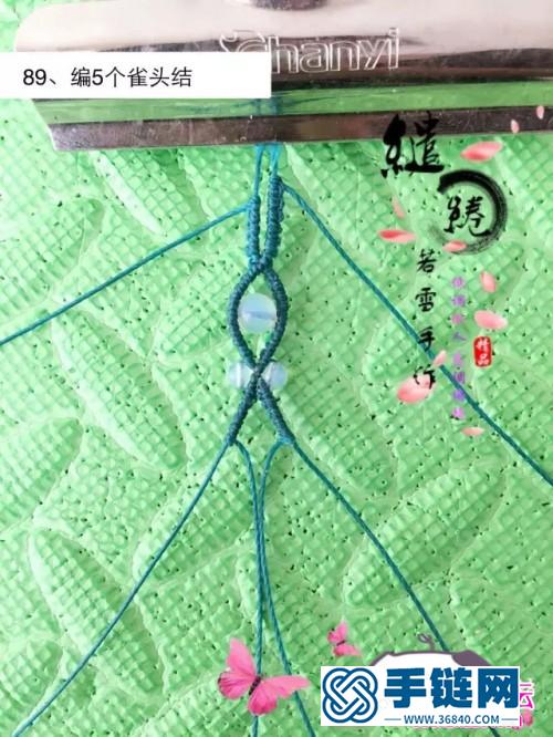 蜡线粉晶青纱挽妆项链的详细制作图解