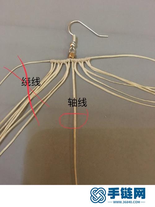 蜡线金珠铜叶耳环的制作图解