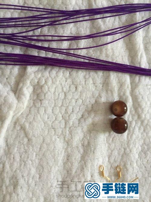 中国结蜡线珠子耳饰的制作图解