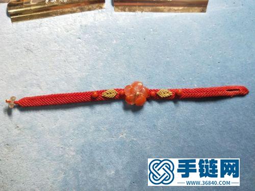 中国结南红花叶子手绳的详细编制方法