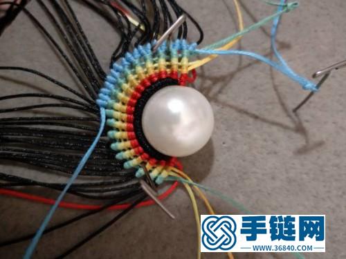 中国结蜡线包锆石珍珠项链挂饰的详细编制教程