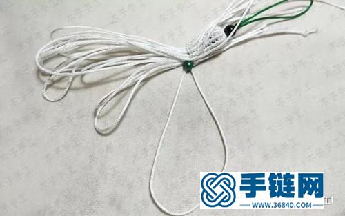 中国结迷你白菜手机挂件的编法步骤图