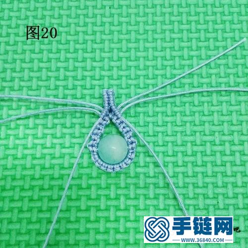 中国结单珠水滴吊坠的编织方法