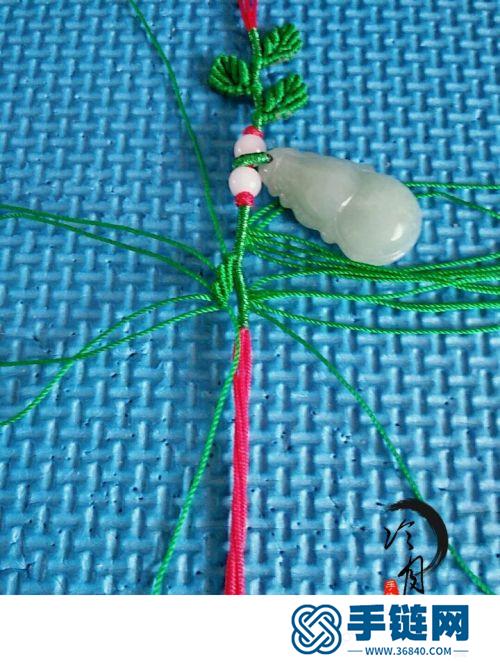 中国结玉线玉葫芦项链的编制方法