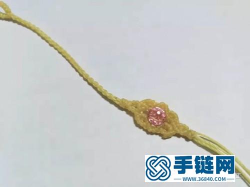绳编晶晶亮粉钻手绳的详细制作教程