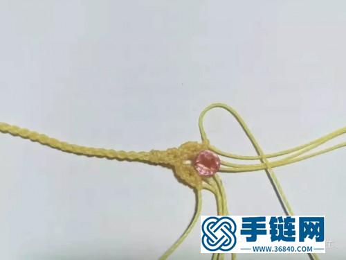 绳编晶晶亮粉钻手绳的详细制作教程