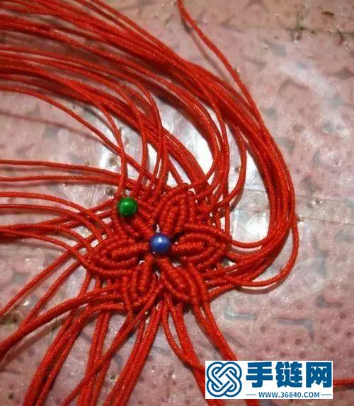 红绳中国结六芒星耳环的详细编制教程