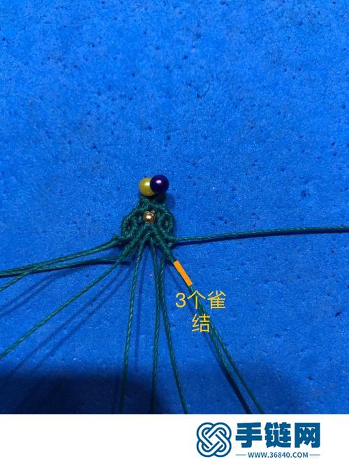 中国结玉线孔雀翎耳环的制作方法