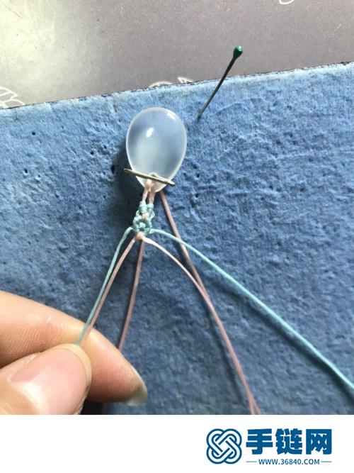蜡线双面玉髓耳环的编制方法