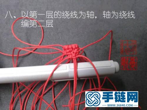 绳编红绳小鞭炮挂件的制作教程