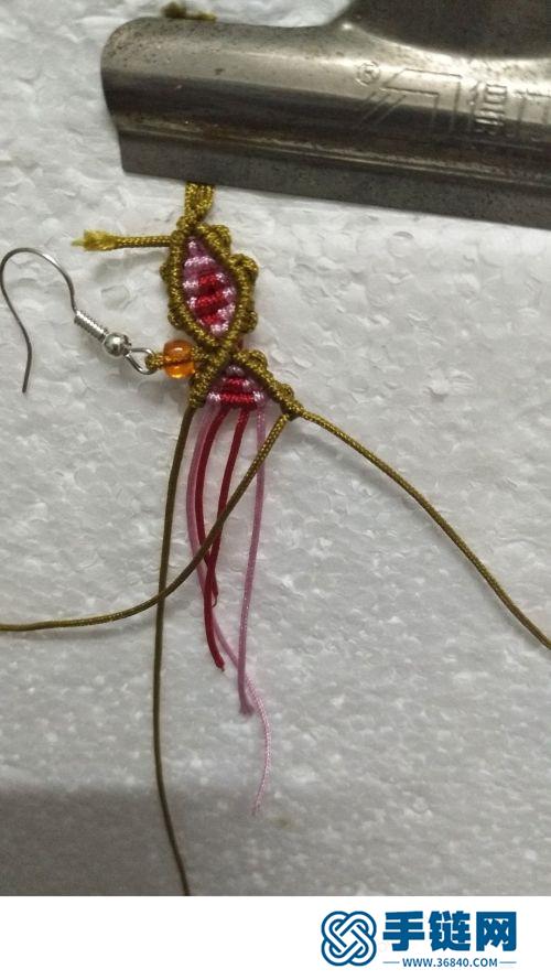中国结玉线红玛瑙耳环的详细编制方法