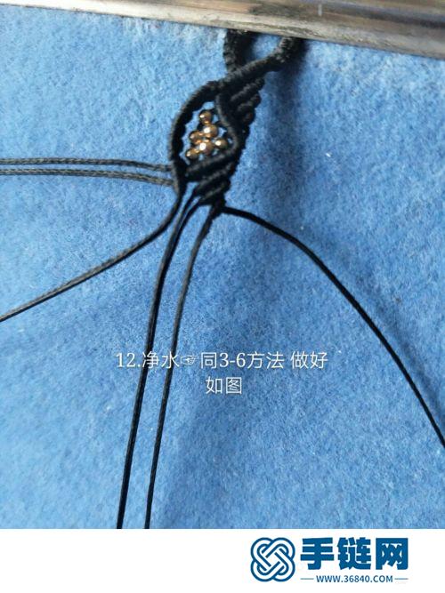 中国结斜卷结串珠手绳的编制方法