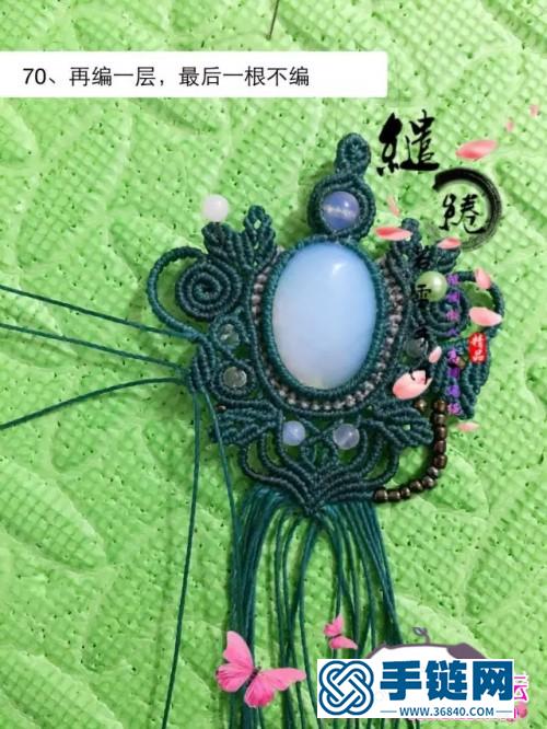 蜡线粉晶青纱挽妆项链的详细制作图解