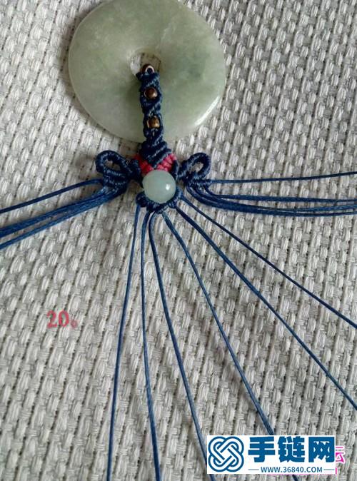 绳编南美扁蜡魅蓝平安扣项链的详细制作图解