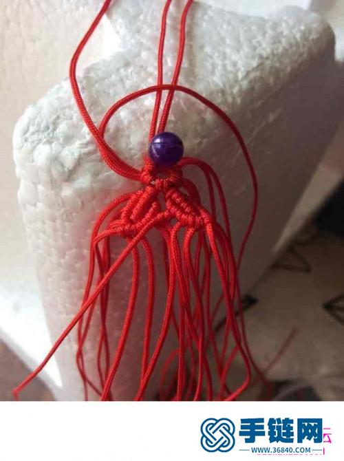 绳编红花项链吊坠的制作图解