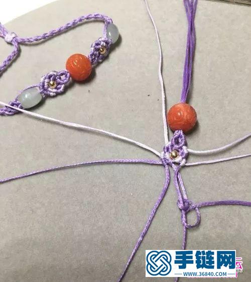 扁蜡线南红回纹珠手绳的详细编制图解