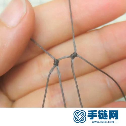 绳编立体网状不规则包石项链吊坠的制作图解
