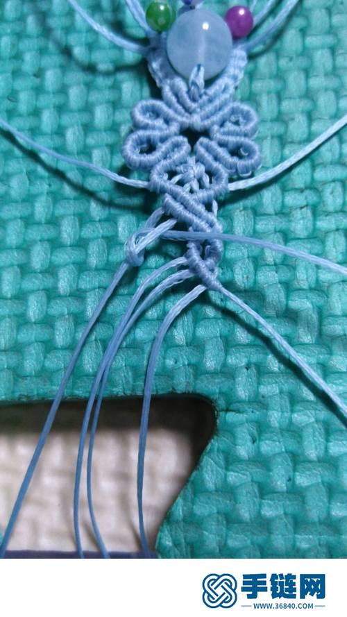 蜡线海蓝宝珠手绳的详细编制方法