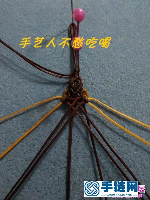 蜡线编织制作的玛瑙平安扣挂饰教程