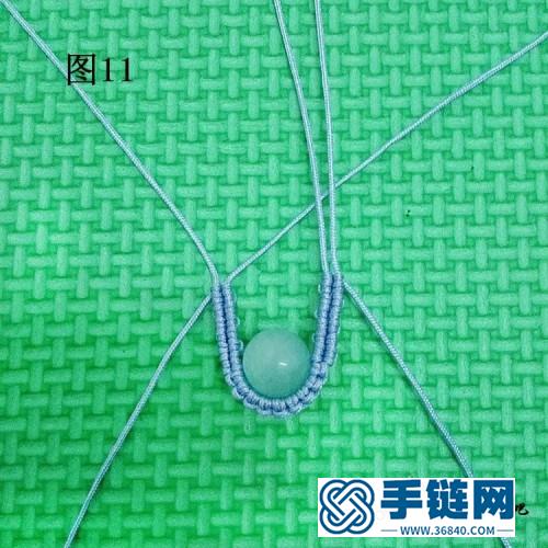 中国结单珠水滴吊坠的编织方法