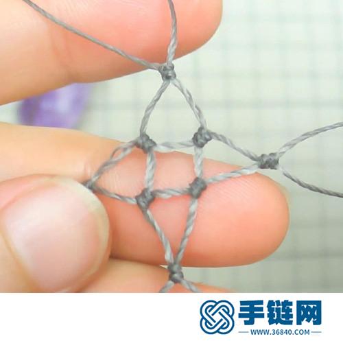 绳编立体网状不规则包石项链吊坠的制作图解