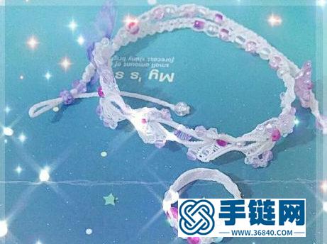 蜡线中国结梦幻花朵颈链的详细制作图解