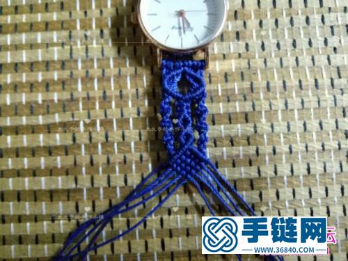 绳编蓝色多瑙河手表带的详细编制教程