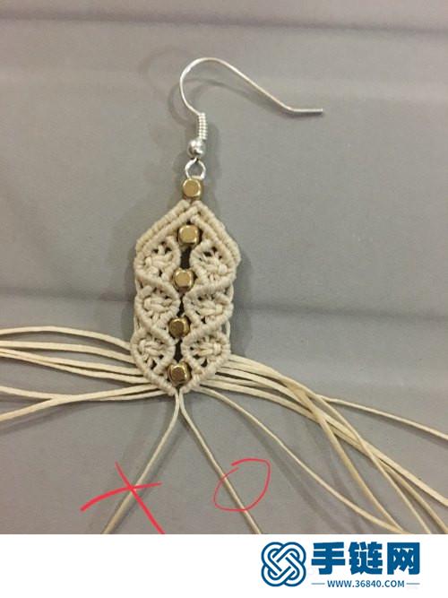 蜡线金珠铜叶耳环的制作图解