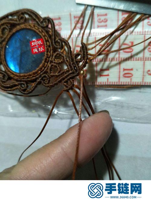 中国结扁蜡包石项链挂坠的详细编制方法