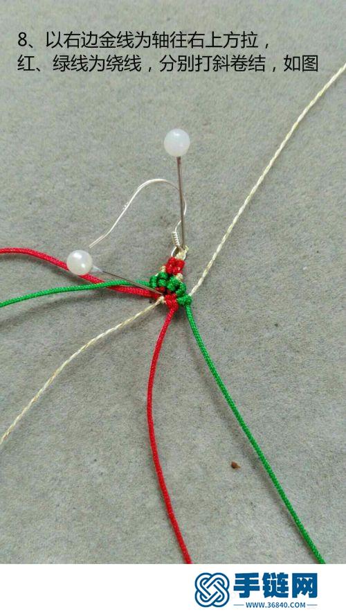 中国结蜡线大同玉银耳环的制作方法