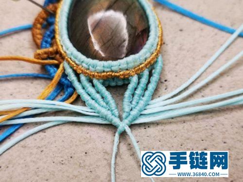 中国结扁蜡包泪滴石项链吊坠的详细编制方法