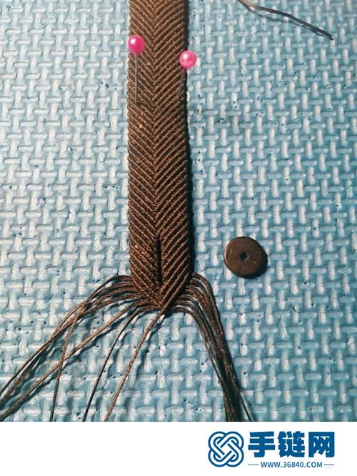 扁蜡绳编包石手镯的制作图解