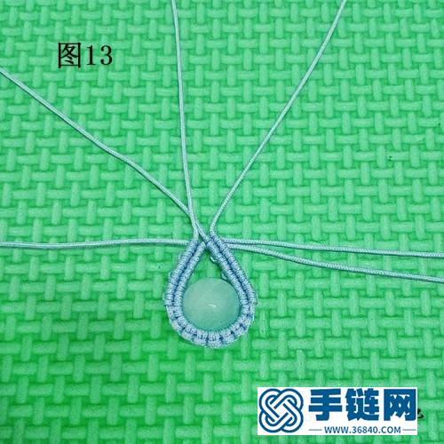 中国结单珠水滴吊坠的编织方法