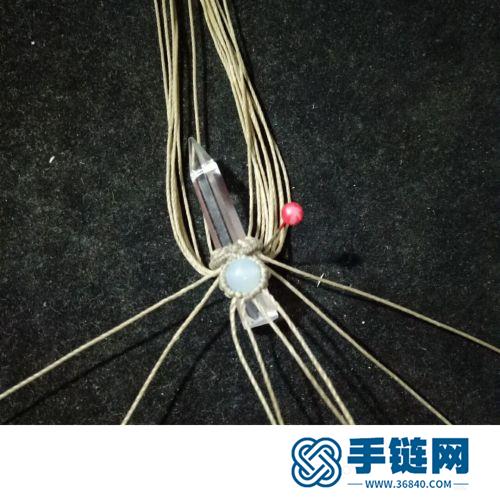 蜡线水晶六棱柱项链吊坠的详细制作图解