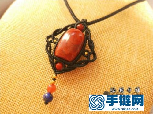 中国结南红桶珠吊坠的编制方法