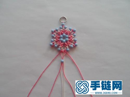 玉线串珠雪花小挂饰的详细制作教程