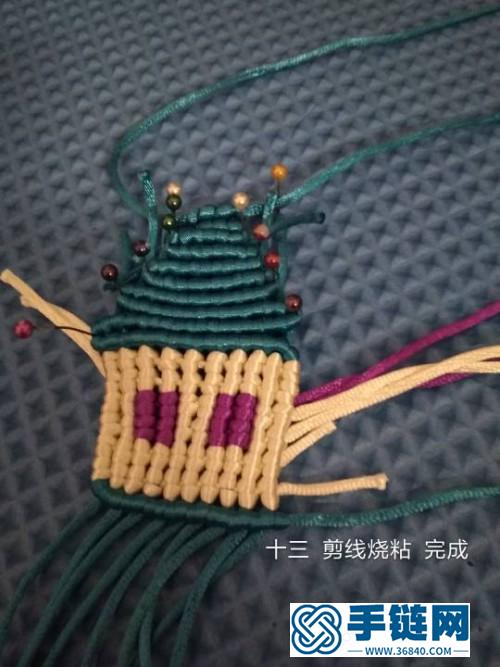 中国结蜡线小房子挂饰的编制教程