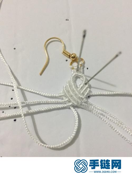 中国结玉线玛瑙珠耳饰的详细制作图解