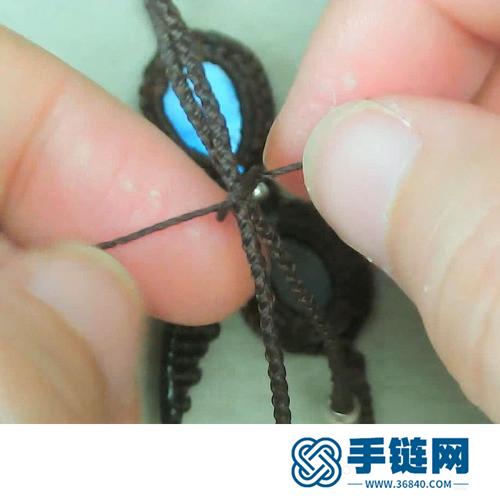 蜡线拉长水滴蝴蝶结的手链的详细制作教程