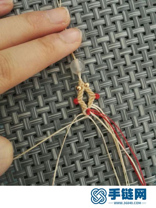 中国结蜡线铜珠玉髓单珠手链的详细编制方法