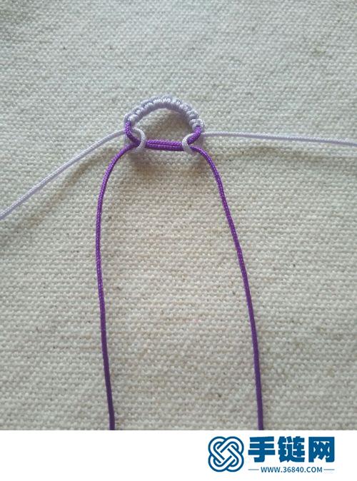 中国结玉线拼色手绳的详细编制方法