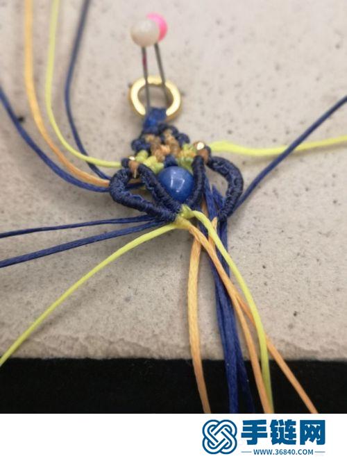 中国结蜡线金珠双面立体吊坠耳环的详细编制方法