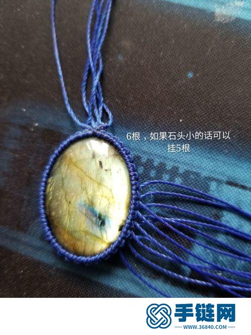 中国结蜡线包石蝶翼项链吊坠的详细编制方法