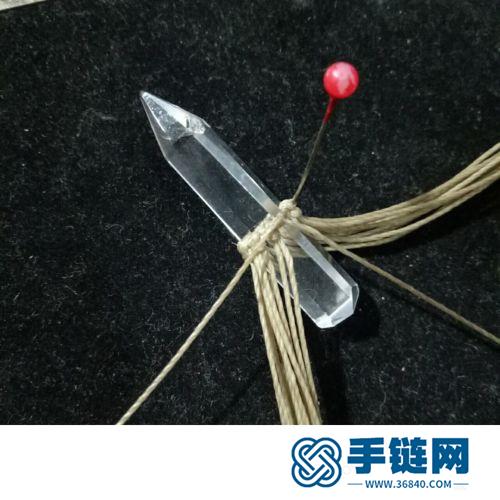 蜡线水晶六棱柱项链吊坠的详细制作图解