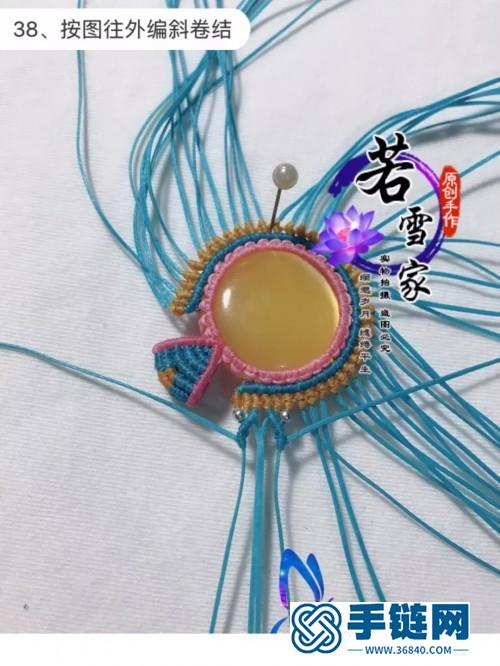 中国结扁蜡包石月璃项链的详细制作图解