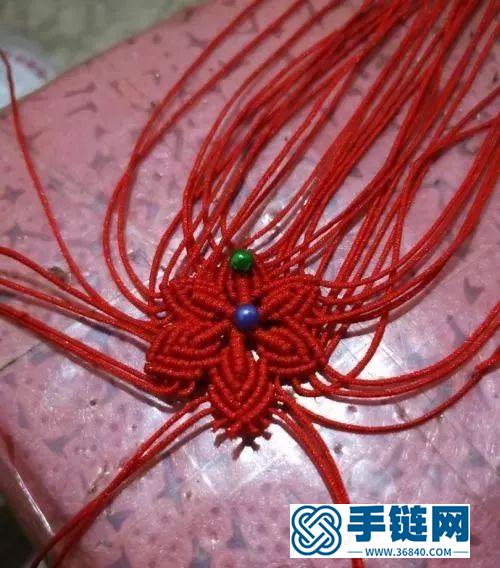红绳中国结六芒星耳环的详细编制教程